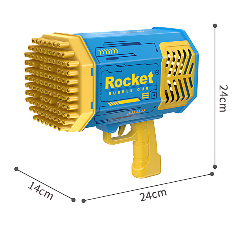 Машина для мильних бульбашок Rocket MA517, 69 отворів, підсвітка, вентилятор, акумуляторна, ABS пластик фото - 9