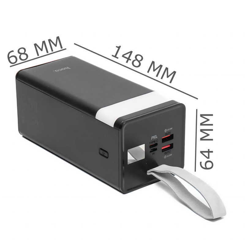 Power Bank Hoco J86A Powermaster 50000 mAh 22.5W, пауэрбанк с LED-дисплеем, фонариком, быстрой зарядкой PD20W/QC3.0, 2×USB, Type-С фото - 49