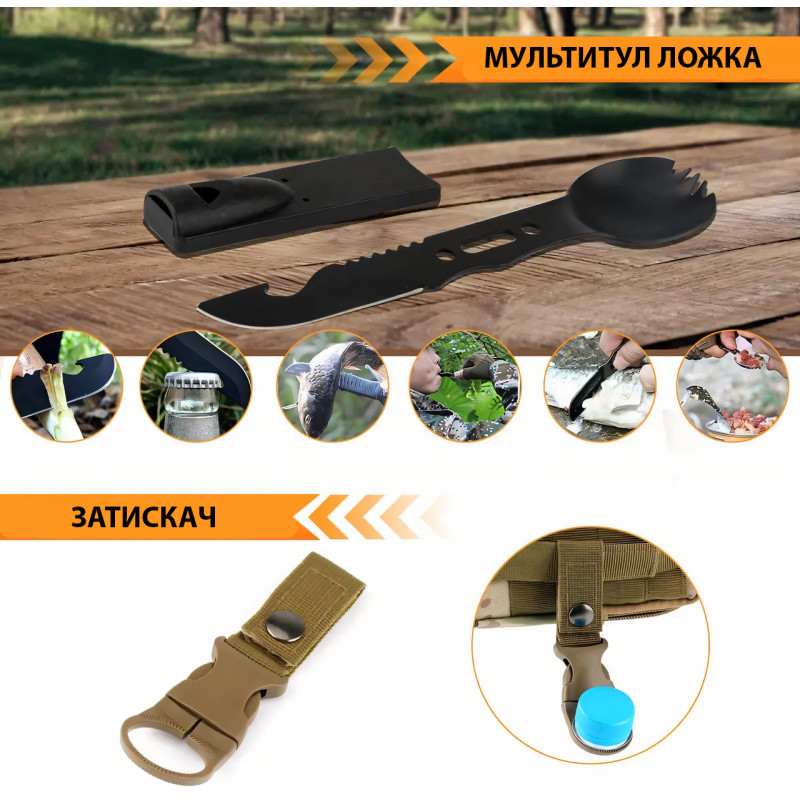 Набір для виживання 60 в 1, універсальний набір для туристів і військових, мультитул з аптечкою фото - 4