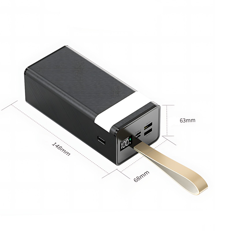 Power Bank AND J86 80000 mAh, аккумулятор с LED-дисплеем, быстрая зарядка 22.5W, USB-C, Micro-USB, Lightning фото - 10