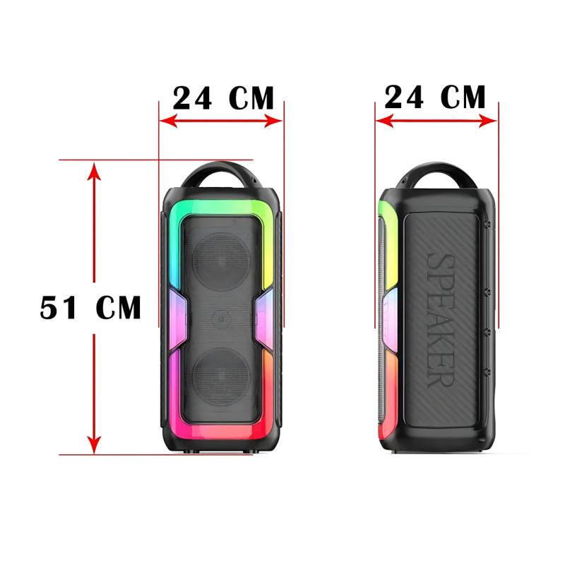 Портативная Bluetooth колонка JQS4407 с микрофоном, пультом и RGB-подсветкой фото - 9