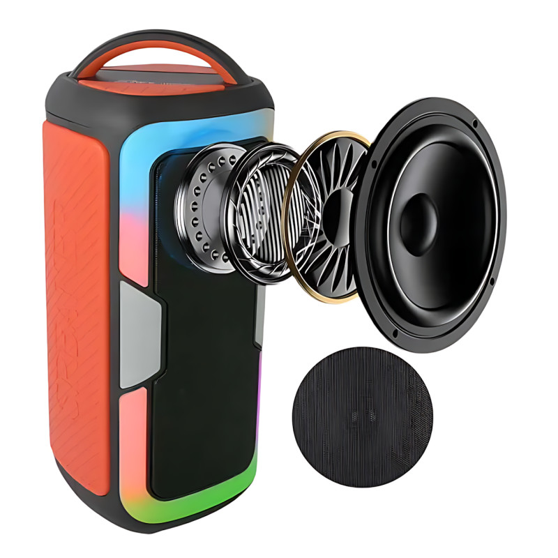 Портативная Bluetooth колонка JQS4407 с микрофоном, пультом и RGB-подсветкой фото - 5