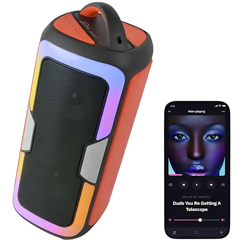Портативная Bluetooth колонка JQS4407 с микрофоном, пультом и RGB-подсветкой фото - 7