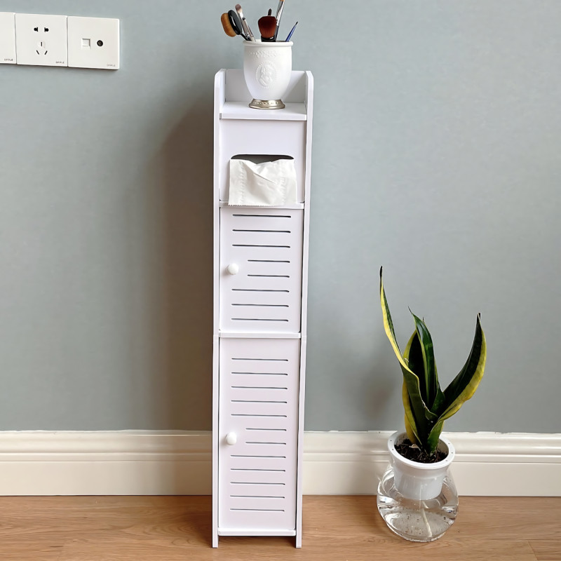 Шафа пенал у ванну, полиця стелаж PK-01 у туалет, пластиковий підлоговий органайзер 80 см Х 15 см Х 15 см фото - 44