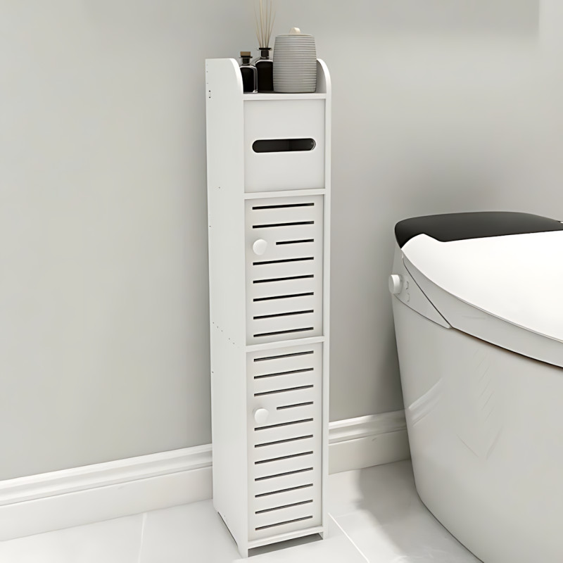 Шафа пенал у ванну, полиця стелаж PK-01 у туалет, пластиковий підлоговий органайзер 80 см Х 15 см Х 15 см фото - 20