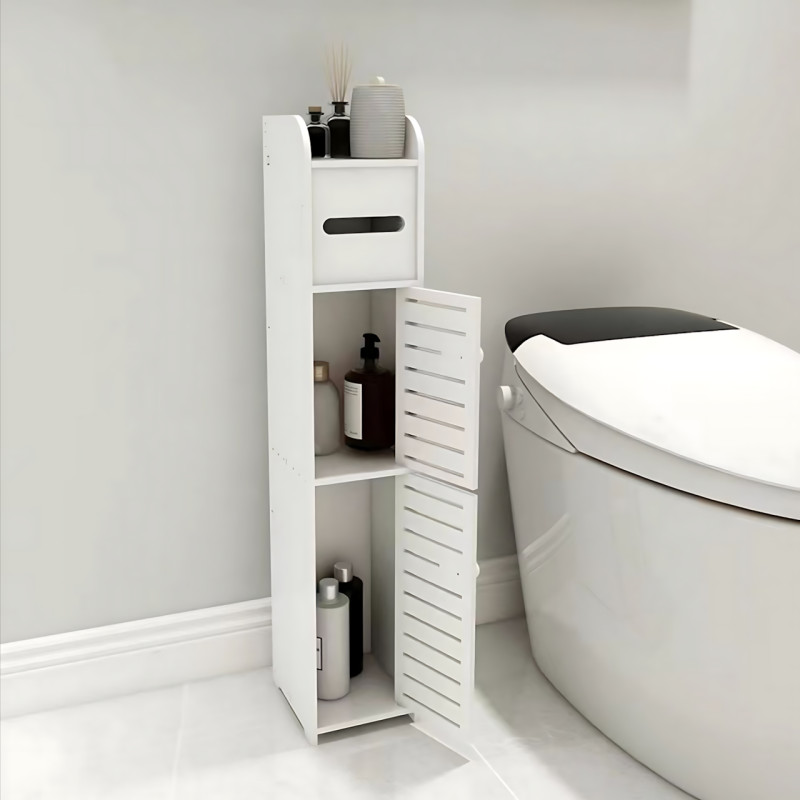 Шафа пенал у ванну, полиця стелаж PK-01 у туалет, пластиковий підлоговий органайзер 80 см Х 15 см Х 15 см фото - 28