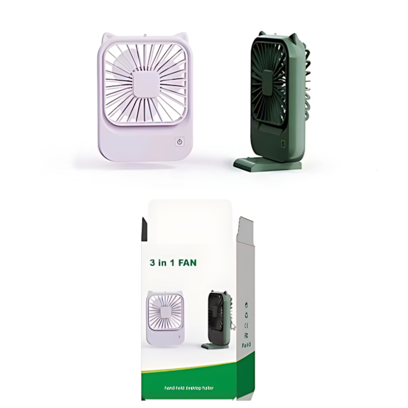 Компактный мини-вентилятор Fan AND064 с USB, 3 скорости, 5 лопастей, 500 мАч,  с подставкой для телефона фото - 7