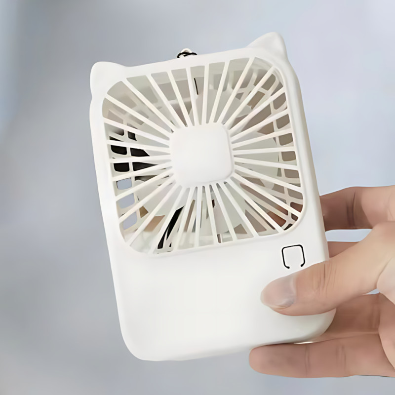 Компактный мини-вентилятор Fan AND064 с USB, 3 скорости, 5 лопастей, 500 мАч,  с подставкой для телефона фото - 3