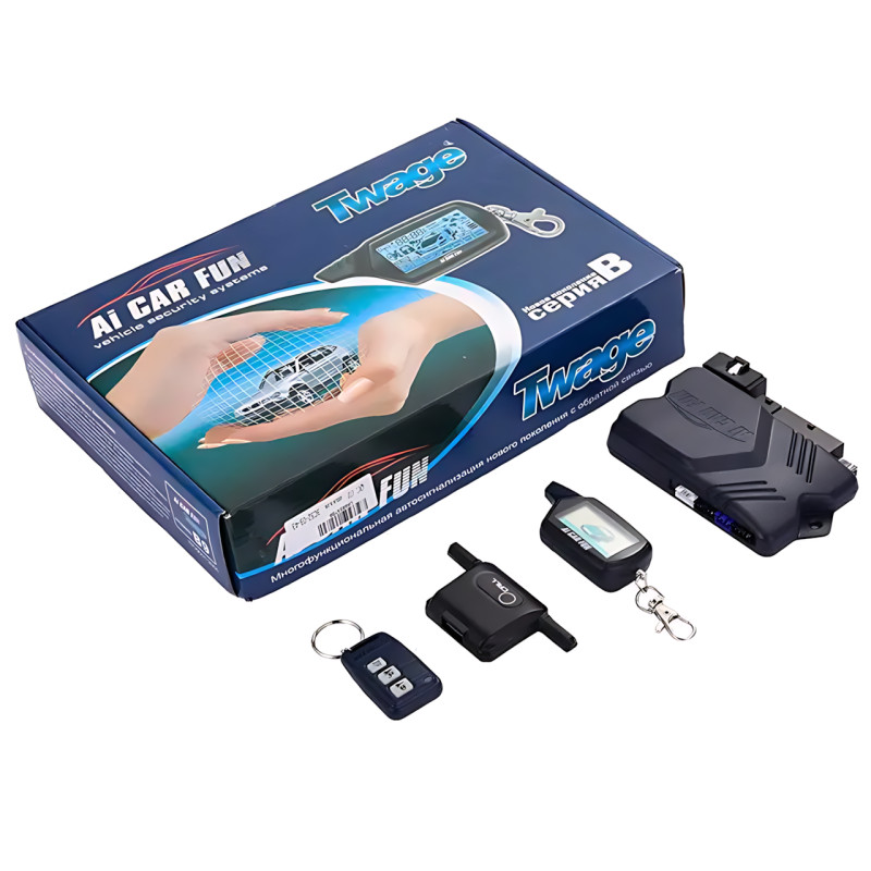 Автосигналізація CAR ALARM 2 WAY B9  з автозапуском, двостороннім зв'язком, РК-брелоком, дальність до 1200 м фото - 2