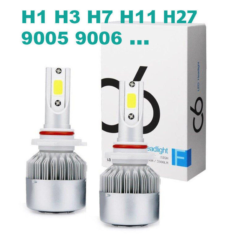 Набір автомобільних світлодіодних LED ламп TOP LED PRO С6 H7, холодне світло фото - 3