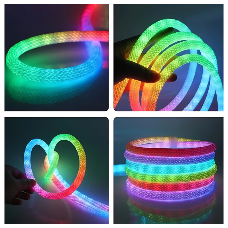 Неоновая пиксельная LED лента-шнур 5 м, SFK-30, WS2811, RGB 360°, IP67, с контроллером и пультом фото - 7