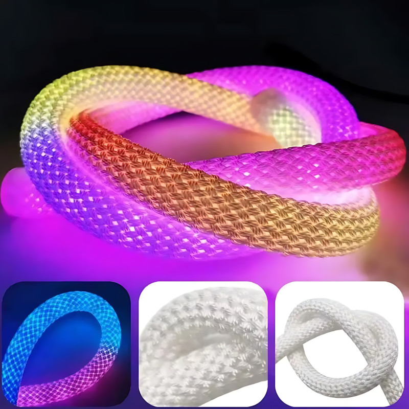 Неоновая пиксельная LED лента-шнур 5 м, SFK-30, WS2811, RGB 360°, IP67, с контроллером и пультом фото - 4