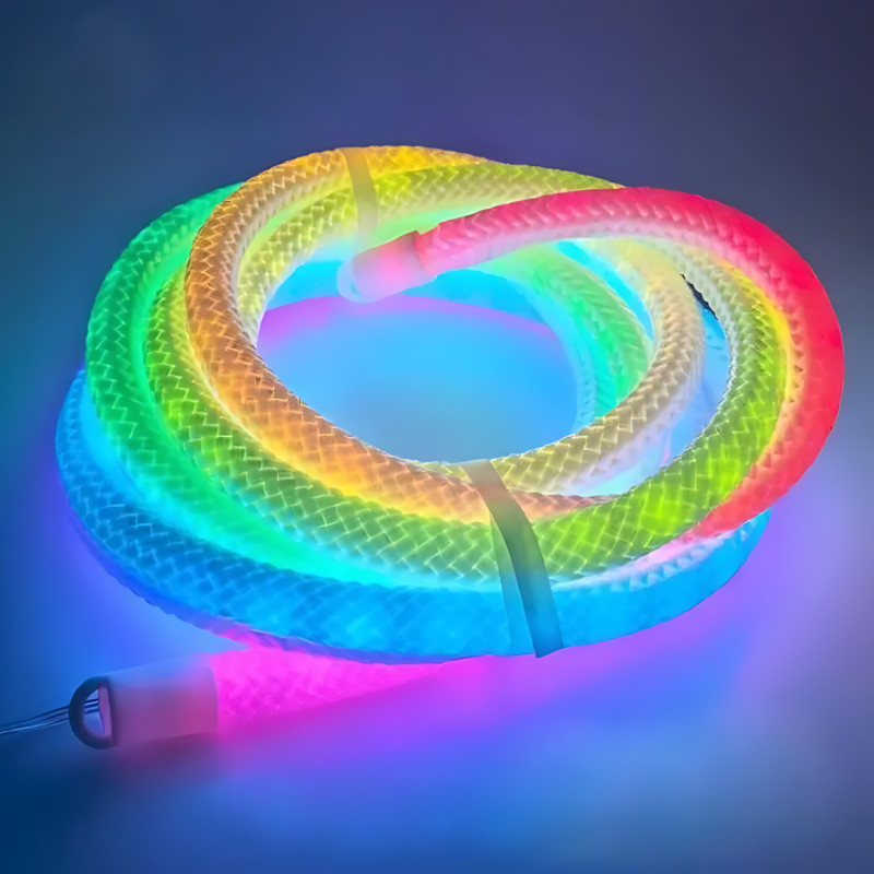 Неоновая пиксельная LED лента-шнур 5 м, SFK-30, WS2811, RGB 360°, IP67, с контроллером и пультом фото - 6