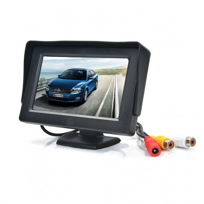 Автомобильный монитор для камеры заднего вида Security TFT monitor 4.3 дюйма, с козырьком, JL403HR, черный