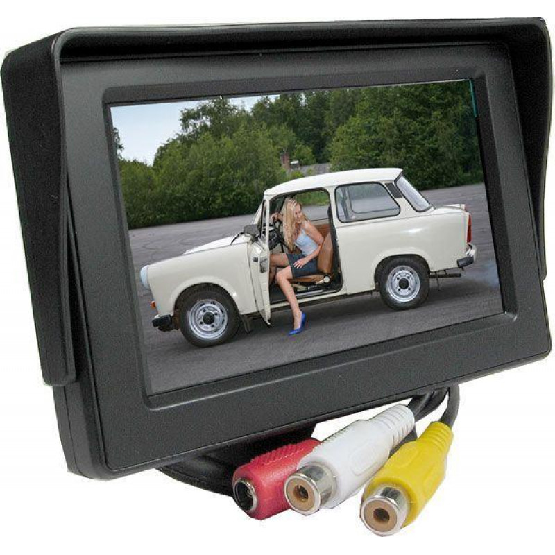 Автомобильный монитор для камеры заднего вида Security TFT monitor 4.3 дюйма, с козырьком, JL403HR, черный фото - 4