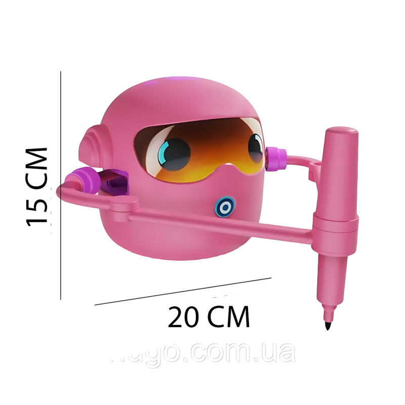 Интерактивный робот-художник для детей, умный робот для рисования с ИИ, 100 обучающих карточек, USB-зарядка, розовый фото - 10