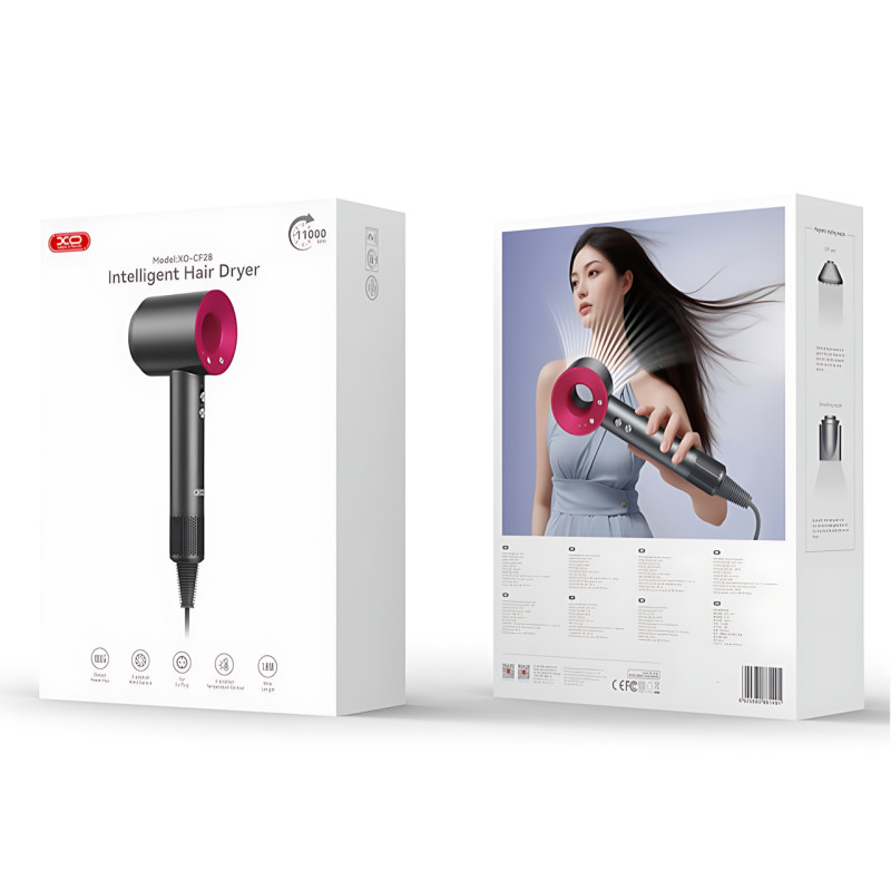 Фен XO CF28 Smart High Speed Hair Dryer 1600W: 3 швидкості, 3 температури, іонізація й холодне повітря фото - 8