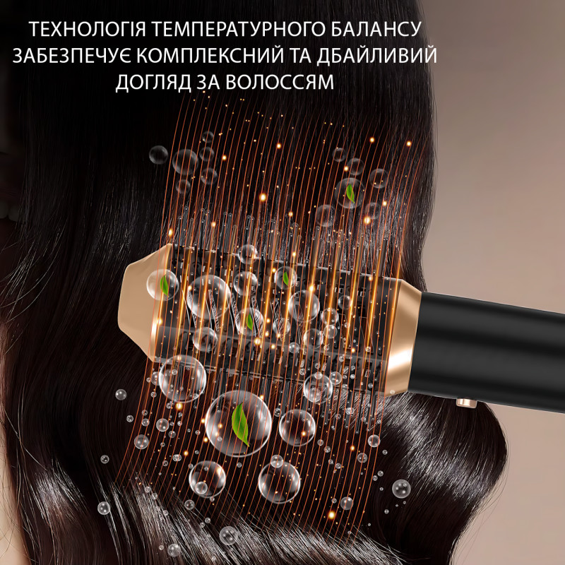 Hot Air Styler 6-в-1 — багатофункціональна фен-розчіска: сушить, укладає, завиває та згладжує, іонізація фото - 6