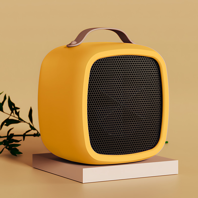 Портативный настольный мини нагреватель, тепловентилятор Wenguo 500W, 3 скорости, защита от перегрузки, желтый фото - 9