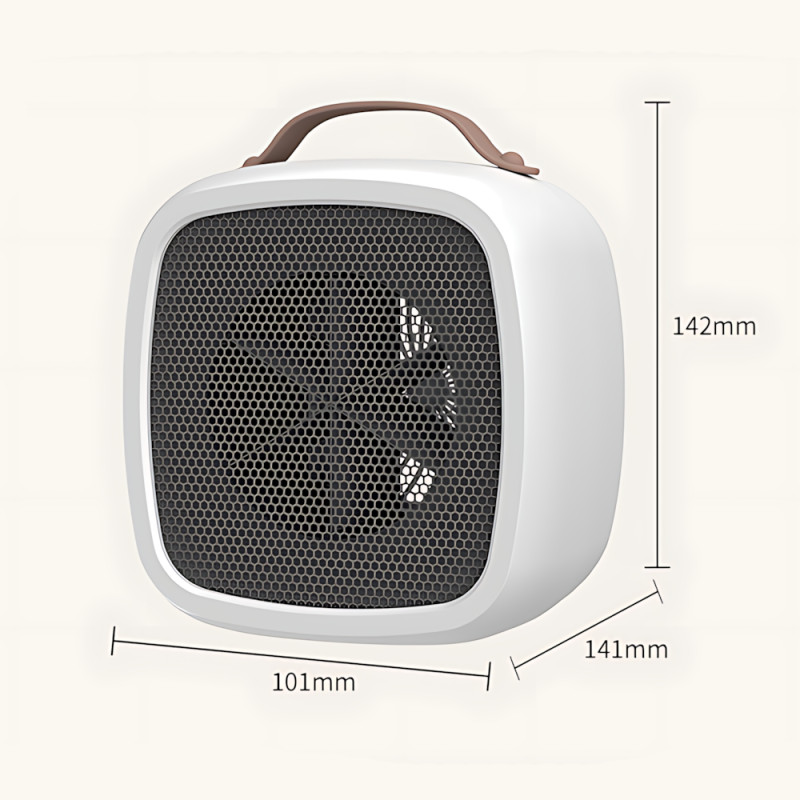 Портативный настольный мини нагреватель, тепловентилятор Wenguo 500W, 3 скорости, защита от перегрузки, желтый фото - 8