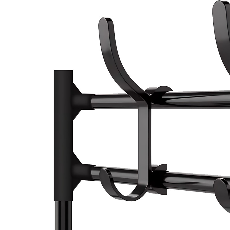 Сборная напольная вешалка для одежды New Simple Floor Clothes, универсальная стойка-вешалка, 4 полки, 154х60х29.5 см, черный фото - 4