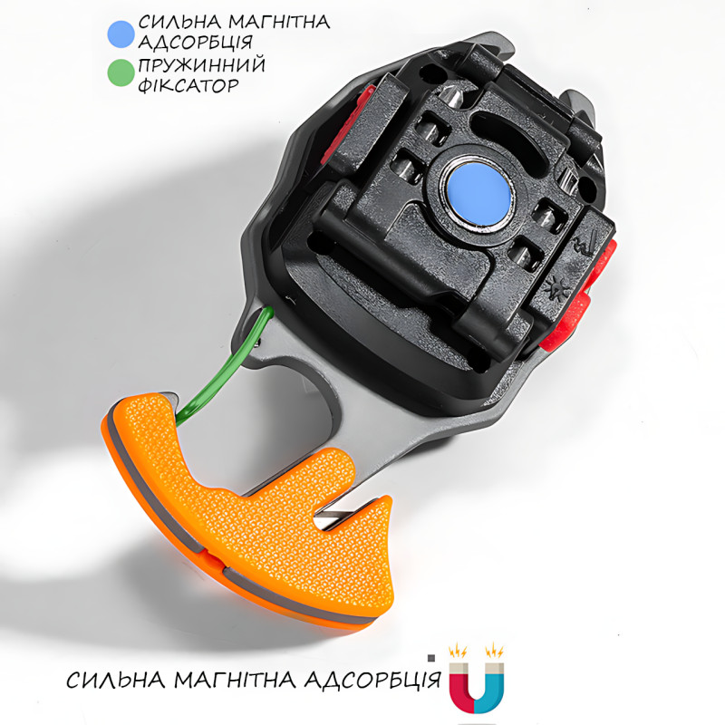 Многофункциональный мини фонарик, светодиодный фонарь-брелок 5147 для ключей с зажигалкой, стропорезом фото - 5