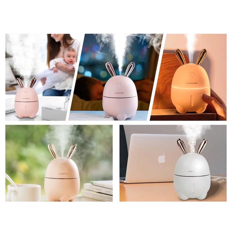 Зволожувач повітря Humidifiers Rabbit з нічником, 2 Вт, з резервуаром 300 мл,  питание от USB фото - 7