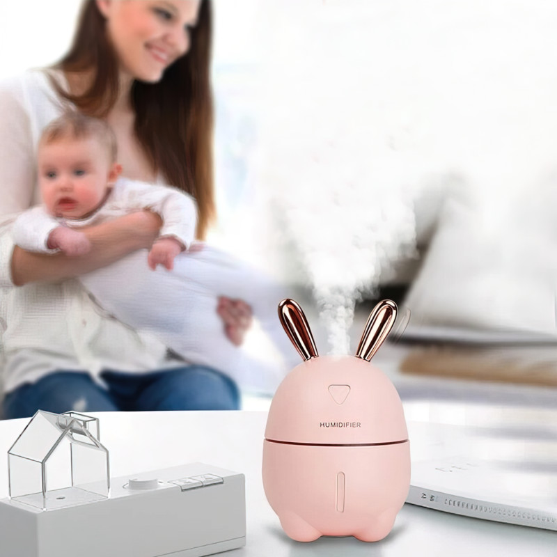 Зволожувач повітря Humidifiers Rabbit з нічником, 2 Вт, з резервуаром 300 мл,  питание от USB фото - 5
