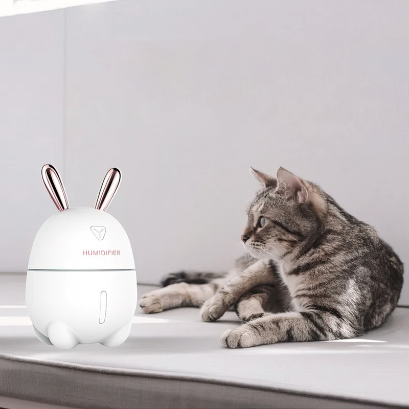 Зволожувач повітря Humidifiers Rabbit з нічником, 2 Вт, з резервуаром 300 мл,  питание от USB фото - 4