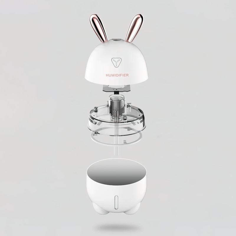 Зволожувач повітря Humidifiers Rabbit з нічником, 2 Вт, з резервуаром 300 мл,  питание от USB фото - 6