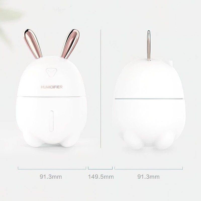 Зволожувач повітря Humidifiers Rabbit з нічником, 2 Вт, з резервуаром 300 мл,  питание от USB фото - 8