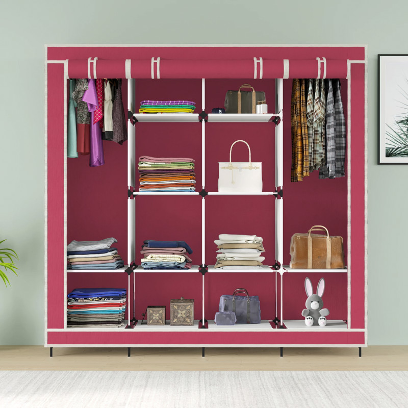 Складана каркасна тканинна шафа Storage Wardrobe 88170, 12 секцій, 170х45х175 фото - 2