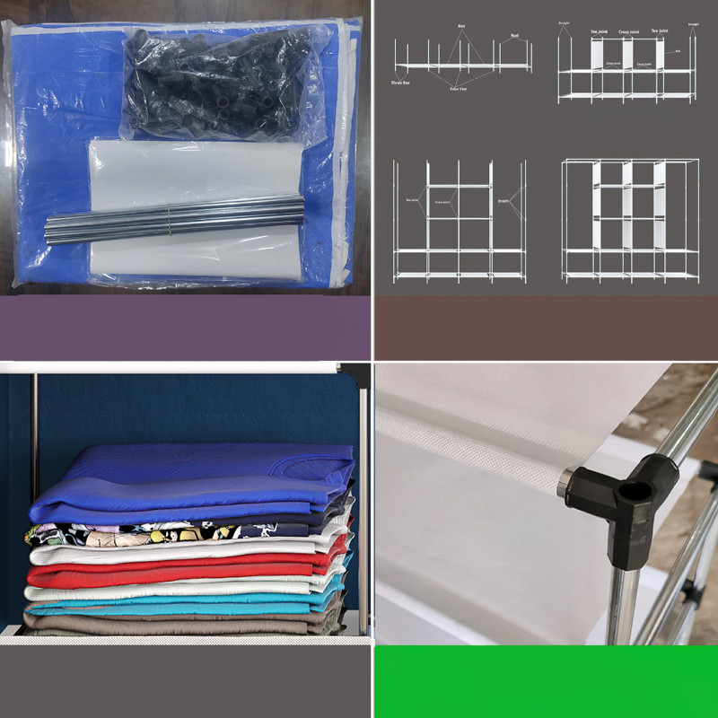 Складана каркасна тканинна шафа Storage Wardrobe 88170, 12 секцій, 170х45х175 фото - 4