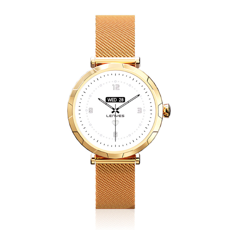 Смарт-часы LENYES LW-245 Gold для женщин, 1.19&Prime; AMOLED 390&times;390, Bluetooth-звонки, пульсометр, IP68, беспроводная зарядка, Android фото - 3