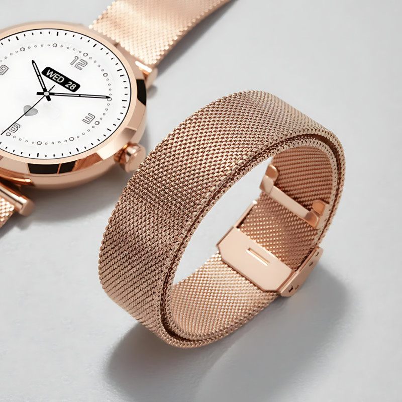 Смарт-часы LENYES LW-245 Gold для женщин, 1.19&Prime; AMOLED 390&times;390, Bluetooth-звонки, пульсометр, IP68, беспроводная зарядка, Android фото - 4