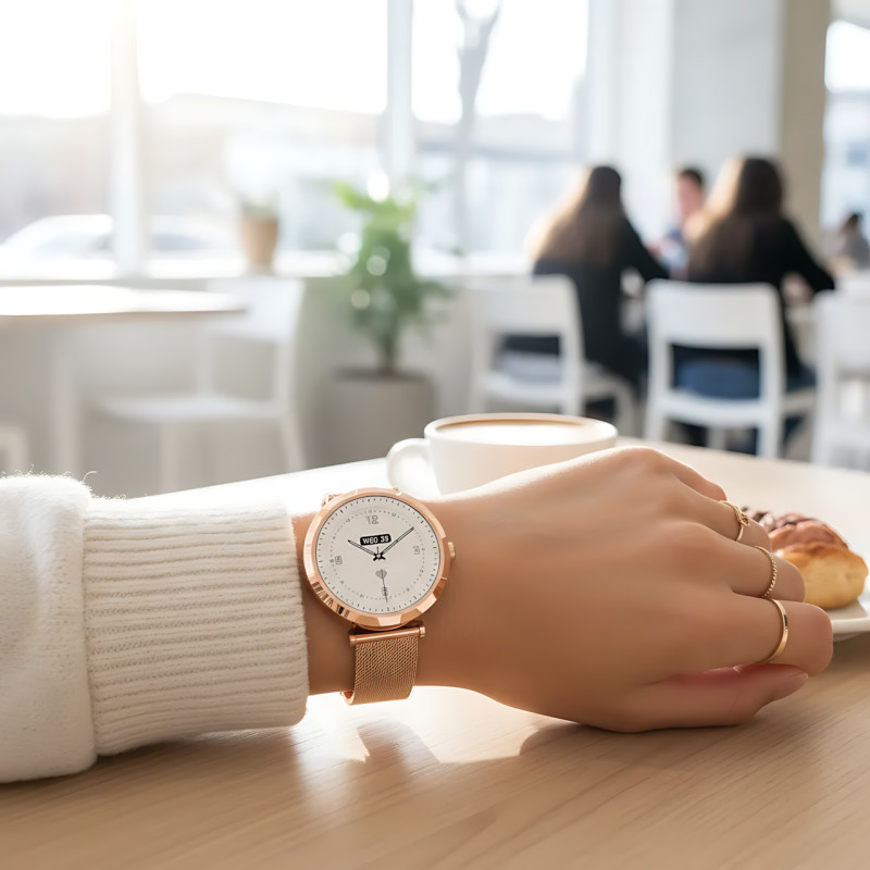 Смарт-часы LENYES LW-245 Gold для женщин, 1.19&Prime; AMOLED 390&times;390, Bluetooth-звонки, пульсометр, IP68, беспроводная зарядка, Android фото - 10