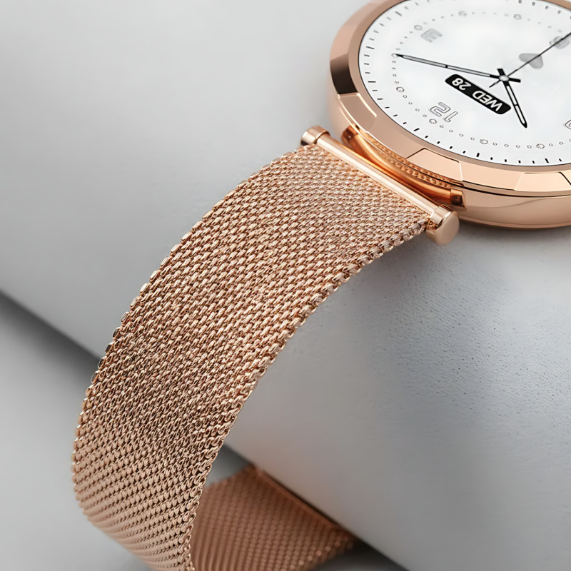 Смарт-часы LENYES LW-245 Gold для женщин, 1.19&Prime; AMOLED 390&times;390, Bluetooth-звонки, пульсометр, IP68, беспроводная зарядка, Android фото - 6