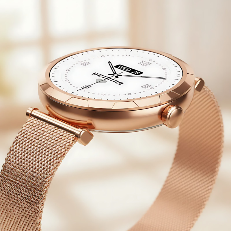 Смарт-часы LENYES LW-245 Gold для женщин, 1.19&Prime; AMOLED 390&times;390, Bluetooth-звонки, пульсометр, IP68, беспроводная зарядка, Android фото - 5