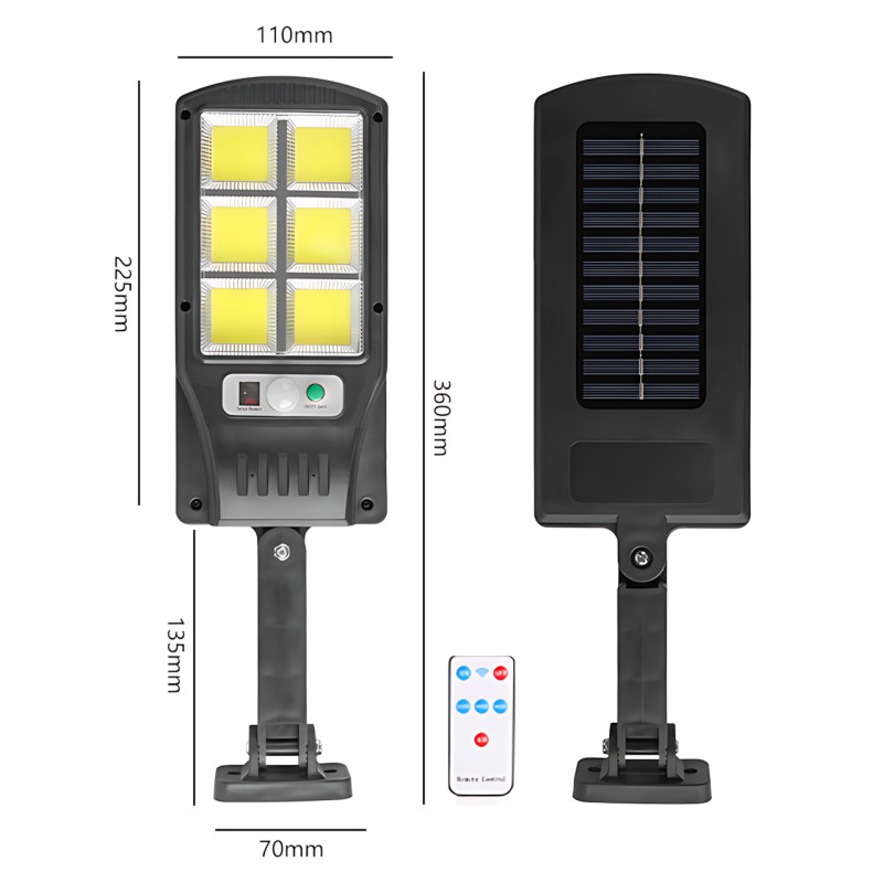 Вуличний світильник на сонячній батареї з пультом Solar Street Light BK-240B-SMD, автономний LED ліхтар фото - 9