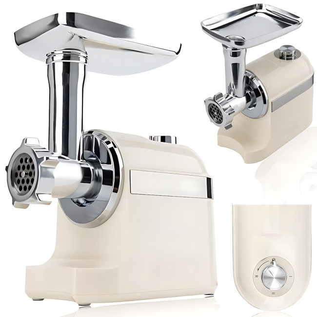 М'ясорубка електрична Rainberg RB-2270 3800 Вт з насадкою для томатів, реверсом, захистом від перевантаження Білий