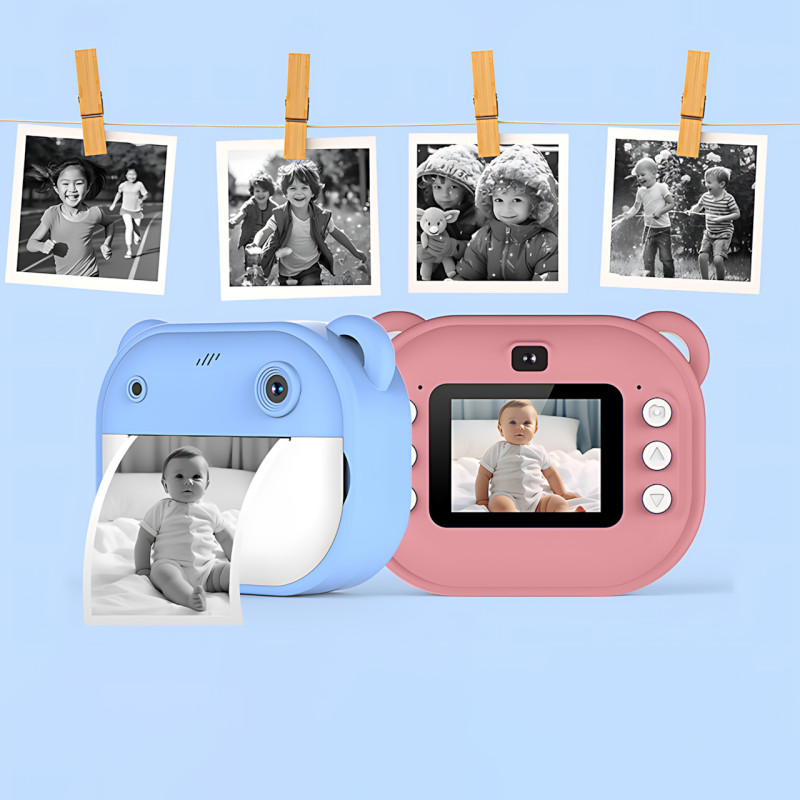 Дитяча цифрова камера миттєвого друку Children's Printing Camera Y600, 2 камери, дитяча камера, рожевий Блакитний фото - 5