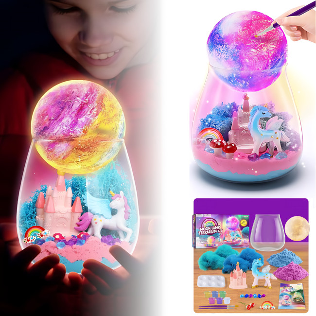 Набор для творчества &laquo;Террариум Пони&raquo; с LED-подсветкой, набор в колбе с кинетическим песком, мхом, фигурками, ночник