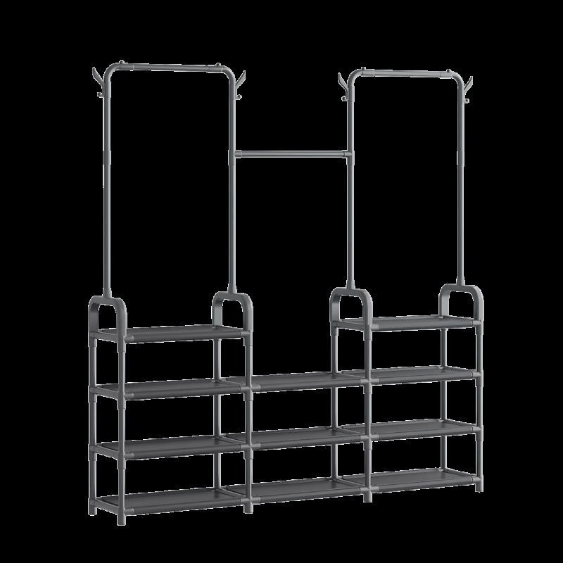 Стойка-вешалка для одежды и обуви Model 1 BLACK,164×137×26 см, напольная, нержавеющая сталь фото - 2