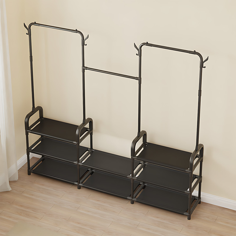Стойка-вешалка для одежды и обуви Model 1 BLACK,164×137×26 см, напольная, нержавеющая сталь фото - 6