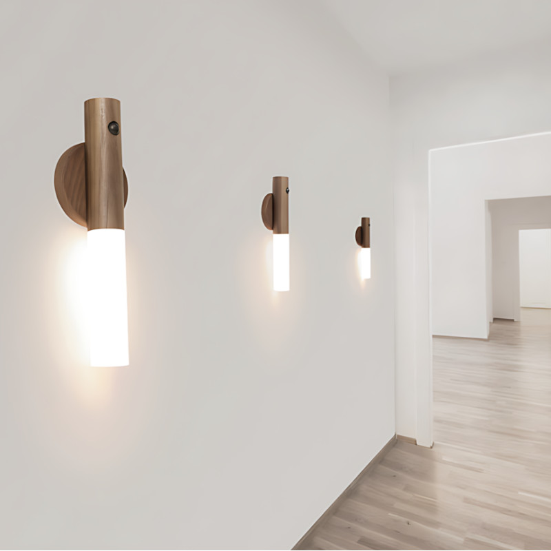 Деревянная беспроводная настенная USB-лампа LED с датчиком движения Induction Lamp AND850, встроенный АКБ фото - 10