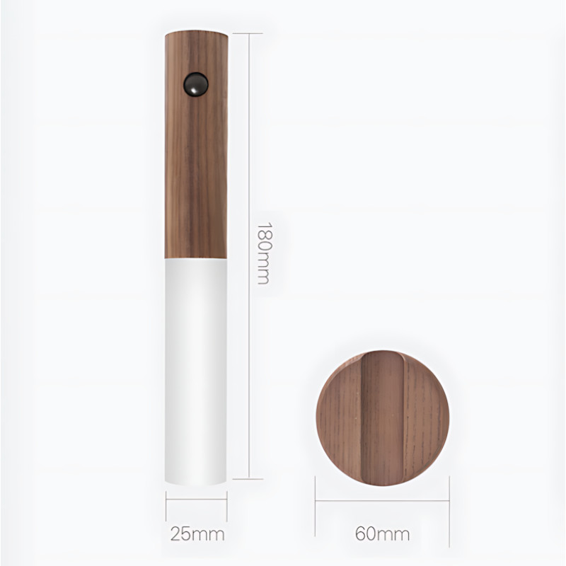 Деревянная беспроводная настенная USB-лампа LED с датчиком движения Induction Lamp AND850, встроенный АКБ фото - 6