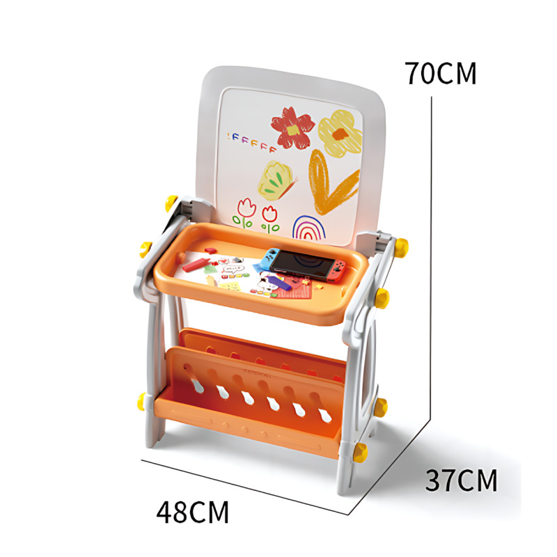 Дитячий стіл 4в1 B8020: магнітна дошка, стіл для творчості, поверхня під конструктор, ніша для зберігання 14 см фото - 7