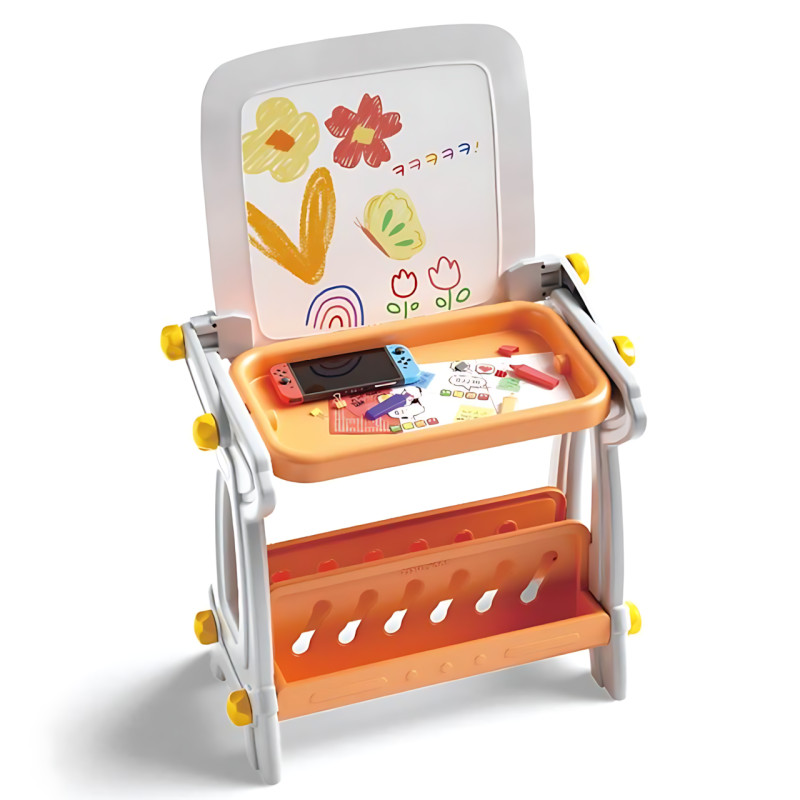 Дитячий стіл 4в1 B8020: магнітна дошка, стіл для творчості, поверхня під конструктор, ніша для зберігання 14 см фото - 2