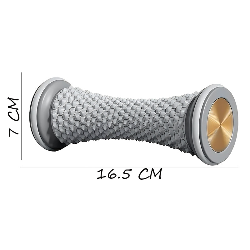 Массажный ролик для ног и тела Sportsoul, фасциальный массажер, роллер для миофасциального массажа, 16.5&times;7 см, серый фото - 9