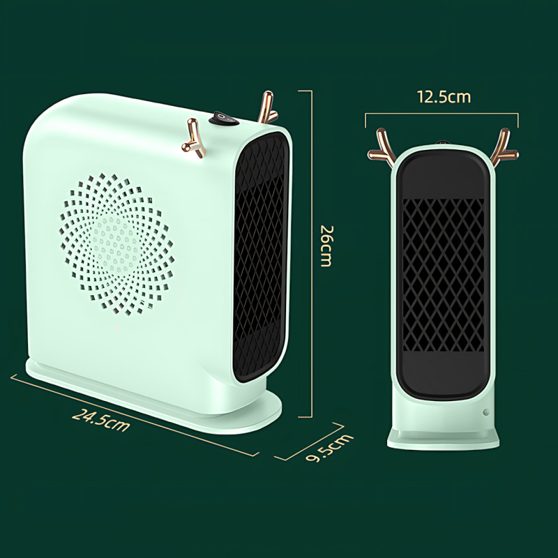 Портативний настільний мініобогрівач Antler Design 500 Вт, до 20 м2, від мережі 220 V, із захистом від перегрівання фото - 9